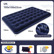 Kasur Angin Termasuk Bantal/Kasur Angin Queen Biru Kasur Tiup Air Bed Queen Size Paket Air Bed Doubl