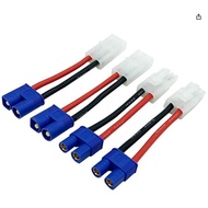 4Pcs For Tamiya Connector to EC3 Plugs Adapter Male Female 14AWG 5cm Gauge Silicone Cable Wire for R