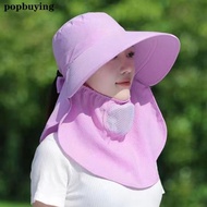 Wide Brim Sun Hat Hot Sale Sunscreen and Shading Shawl Shawl Mask UV Protection Adjustable Women's Ponytail Hat Gift