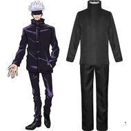 Amazing Kaisen Jujutsu Gojo Satoru Cosplay Outfit For Men Including Stunning Wig Synthetic