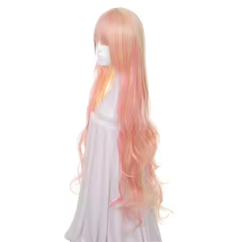 ccutoo 120cm Macross sheryl Pink Blonde Mix Wavy Long Synthetic Wig Heat Resistance Fiber Cosplay Co