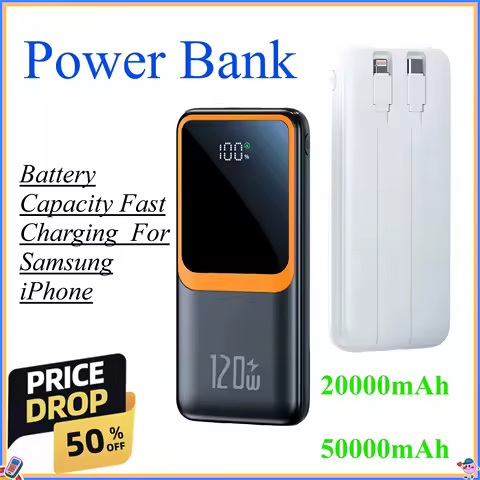 20000mAh 50000mAh Power Bank External Large Battery Capacity Fast Charging Portable Charger For Sams