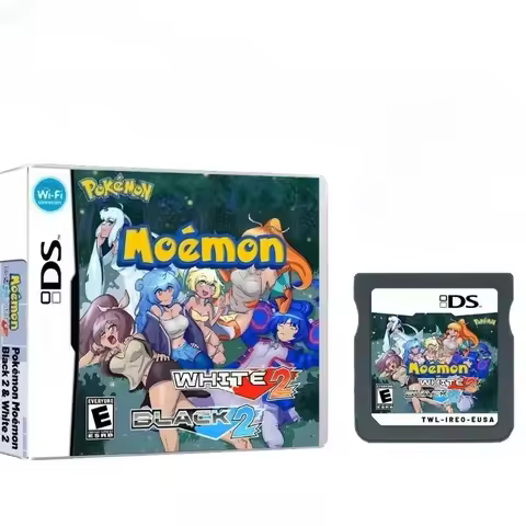 NDS Video Game Cartridge Pokémon Moemon Black 2 and White 2 US English Version