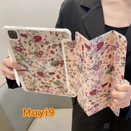 Fashion Advanced Retro Oil Painting Flower For IPad10.2 Shell Ipad10th Gen9 Cover Mini6 Case Ipad9.7 Air2 Cover Air4/5 10.9 Anti-fall Case 2021 M2 Pro11/ipad12.9 Anti-bending Cover