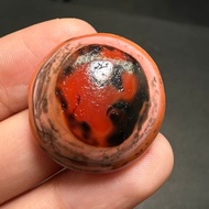 Taiwan Dzi Beads] Taiwan Pure Craftsmanship Lao Lu Premium Cinnabar Red Meat Sheep Eye Dzi Beads Siz