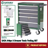 SATA - 95121P-22 - 318pc 5 Drawer Tools Trolley Set