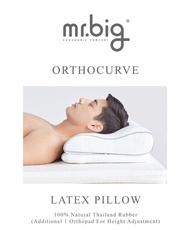 mr.big Orthocurve Latex Pillow With Orthopad For Height Adjustment. Patented cervical curve design.100% natural rubber from Thailand. Naturally anti-dust mite, it is a product made from plant.