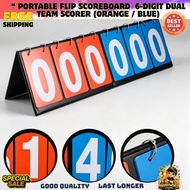 Portable Flip Scoreboard — 6-Digit Dual Team Scorer (Orange / Blue)