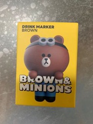 Line friends brown&minions 熊大杯緣子 drink marker