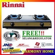 KOMPOR RINNAI 2 TUNGKU RI-202 S/302S/522E/522S/522C KOMPOR GAS 2 TUNGKU SUN BURNER / KOMPOR GAS RINN