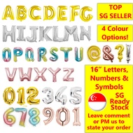 [TOP SG SELLER] 16" Inch Letter Balloon | Number Balloon | Symbol Foil Balloon
