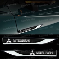 2Pcs Metal Car Sticker Fender Side Blade Badge Decal for Mitsubishi Asx Lancer Pajero 4 Outlander 3 
