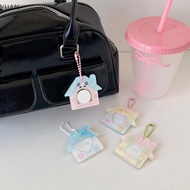 YUAN 1ชิ้นที่ใส่บัตรรูปถ่าย1.5x1นิ้วที่ใส่ป้ายบัตรประชาชนอะคริลิคสัตว์บ้าน kpop photocard ผู้ถือพวงก