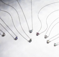 祈願 生日石  純銀項鍊 簡約 包鑲