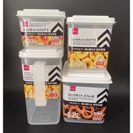 Daiso Storage Box Food Storage Box Lock Pot Container with pop up lid