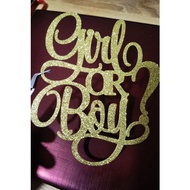 Gender Reveal cake topper/ girl or boy cake topper