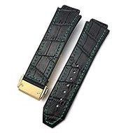 20mm 22mm Cowhide Leather Rubber Watch 25mm * 19mm Fit Hublot Watch Strap Calfskin Silicone Bracelet Sport