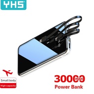 rapid chargingMobile Power Bank 30000mAh Full Screen 3USB Portable Outdoor Emergency Fast Charging External Battery fo