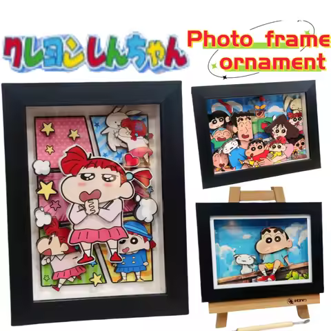 Crayon Shin-chan Nohara Hiroshi Nohara Shiro Personality Creative Photo Frame Ornament, Desk Decor f