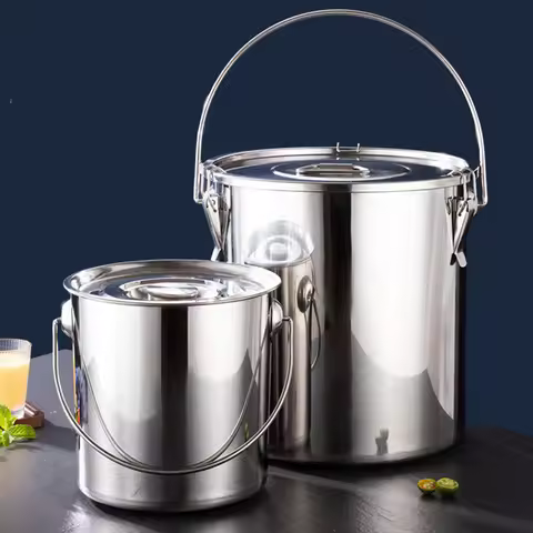 Stainless Steel Stockpot Large Soup Pot Induction Pot Canning Pasta Pot for Household Composite Bott