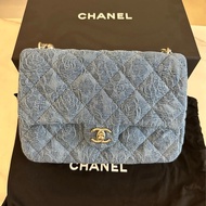 Chanel 牛仔愛心釦方胖子晶片款23P