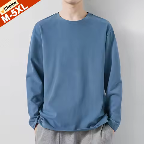 Fast Delivery T-Shirts Men Long Sleeves Tee Tops Male Underwear Basic Solid Cotton Tshirts Fitted Si