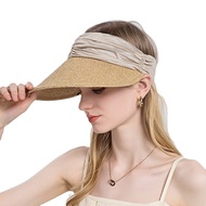 【CW】 Sparsil Women  39;s Hat Top Beach Hats UV Protection Adjustable Wide Brim Roll Up Cap