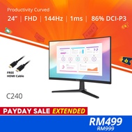 PRISM+ C240 24 144Hz 1500R Curved Productivity Monitor Gaming Monitor [1920 x 1080]