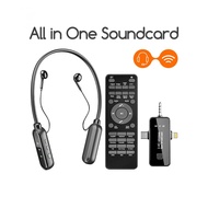 Bonkyo Live Sound Card Microphone Microphone 3in1 Wireless Clip on Mic dan SoundCard Mic HP Audio Li