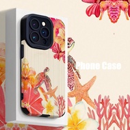 1 Ốp lưng điện thoại TPU mềm chống'sốc họa tiết hoa cam và rùa biển thời trang tương thích với Apple