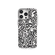 เคสโทรศัพท์มือถือ Apple 17/16 pro Max สีดำขาว Art Graffiti ดูดซับแม่เหล็ก ป้องกันการตกหล่น เคลือบใสร