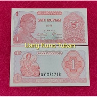 uang kuno 1 rupiah seri sudirman tahun 1968