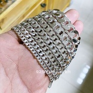 銀革手作 925 純銀 牛仔鏈 古巴鏈 側身鏈 手鏈