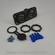 LED VOLTMETER BLUE + USB 2 SLOT CR7