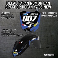 YZ 85 NEW FRONT FENDER AND NUMBER BOARD DECAL YZ 85 NEW FRONT FENDER AND FENDER DECAL