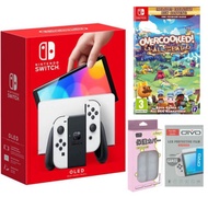 NINTENDO Nintendo Switch OLED White Console + Overcooked! All You Can Eat + Crystal Case + Screen Protecter