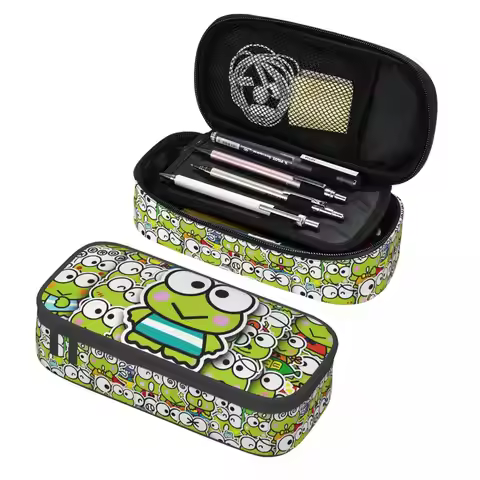 Custom Cartoon Kero Kero Keroppi Sanrio Anime Kawaii Pencil Cases Girl Boy Big Capacity Pencil Box S
