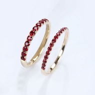 CxsJeremy 14K 585 Rose Gold 2.1mm/1.6mm Natural Ruby Engagement Ring For Lady Wedding Anniversary Si