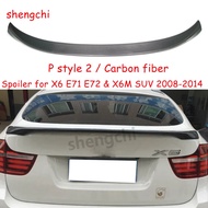 E71 E72 P Style FRP / Carbon Fiber Spoiler for BMW X6 Series E71 E72 xDriver 35i xDriver50i X6M Rear