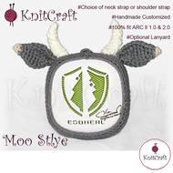 Moo Stlye🦌Ecoheal ARC ll HandMade NeedleWork Crochet Cover Casing and optional Lanyard 牛牛款携带式电子树针织钩针保护套可另选购