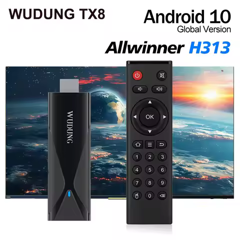 WUDUNG TX8 Smart TV Box Android 10 TV Stick Allwinner H313 2GB 16GB 2.4G WIFI 4K MINI TV Dongle Set 