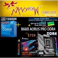 Intel Core i5-12600K CPU 10 Cores/16T Up to 4.9 GHz(3Y) + GIGABYTE B660I AORUS PRO (DDR4)...(3Y) + s
