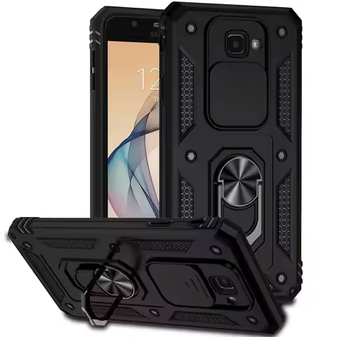 Military Grade Armor Shockproof Case For Samsung Galaxy J7 Prime Ring Holder Slide Window Camera Len
