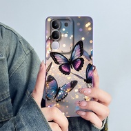 สำหรับ Vivo Y29 4G เคส2025ดีไซน์ใหม่ดอกไม้สวยๆนิ่มลายการ์ตูนฝาหลังป้องกันเลนส์กล้องซิลิโคนเหลวสำหรับ