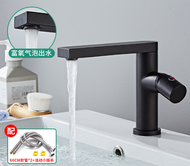 Brushed Gold Bathroom Faucet Brass Basin Faucet Hot and Cold Swivel Tap Deck Mounted Faucet Black