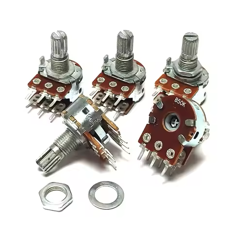 1PCS Taiwan ALPHA 16 Dual-unit 6Pin Potentiometer B1K B5K B10K B50K B100K 1K 5K 10K 50K 100K flower 