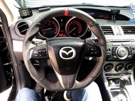 [細活方向盤] 馬自達 Mazda Mazda3 Mazda5 全皮紅環款 變形蟲方向盤 方向盤