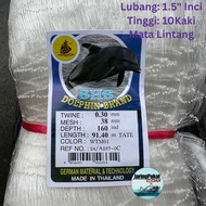 030MM X 38MM (1.5"Inci) X 160MD X 91.4Mtr Jaring Pukat Ikan / Mata Lintang / Isi Kosong / Warna Puti