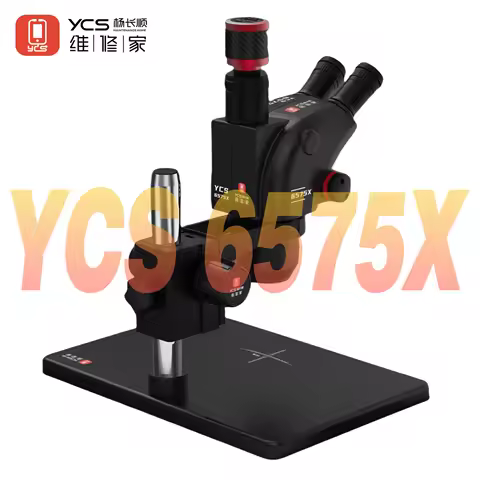 YCS 2025 New Trinocular 4K HD 1080P HDMI Digital Microscope 6575X for PCB SMD Soldering for Phone Re