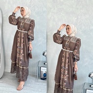 Fatunhijabs - Raya pleated dress + belt dress muslimah dress raya murah